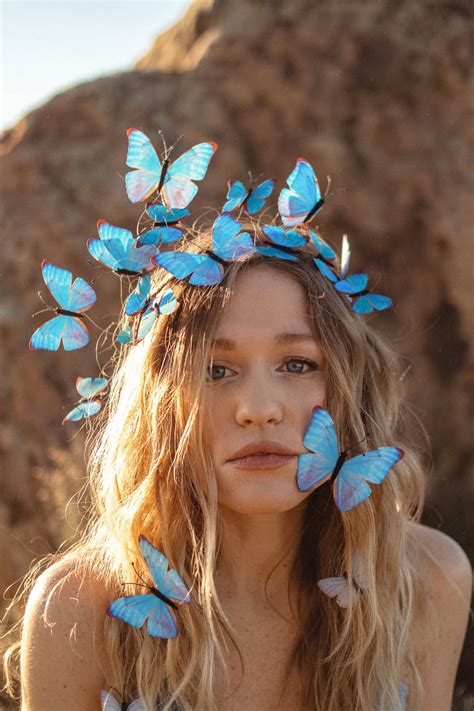 Electric Desert Blue Morpho Butterfly Fairy Crown Adjustable Etsy