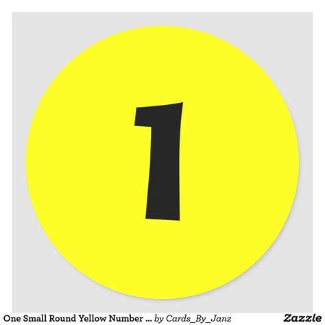 One Small Round Yellow Number Stickers By Janz Zazzle