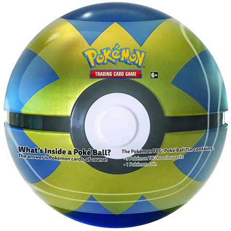 Pokemon 2021 Quick Ball Pokeball Tin Set 3 Booster Packs And Coin
