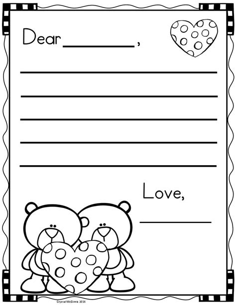 Free Letter Writing Templates For Valentines Day Valentines Writing