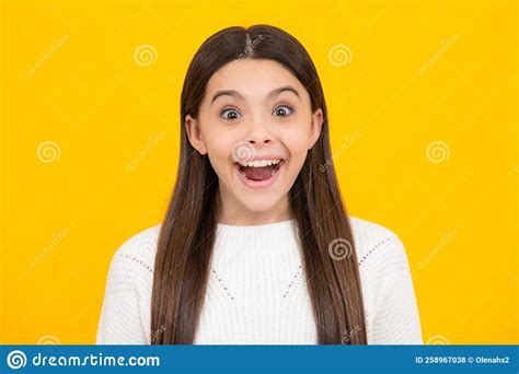 Excited Face Amazed Expression Cheerful And Glad Close Up Portrait