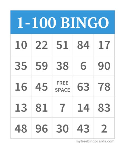 Free Printable Bingo Card Generator