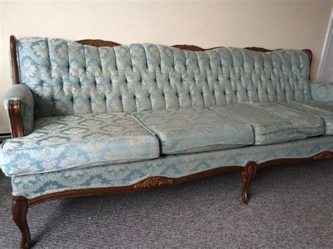 When the leather upholstery gets cracked, dry and brittle instead, remove the old covering and reupholster the chair with a new one to preserve it. 7 foot antique French Provincial Sofa - $200 obo ...
