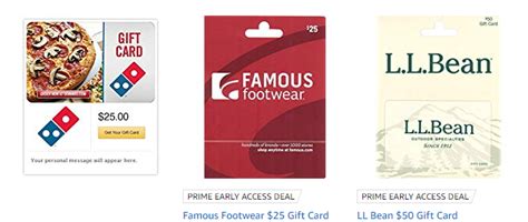 The card never expires and unused balance won't decrease over time. Amazon: Save on Gift Cards for Famous Footwear, L.L. Bean ...