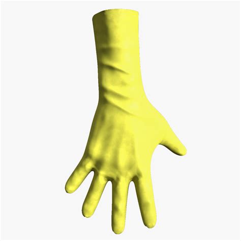 3d Asset Yellow Gloves Cgtrader