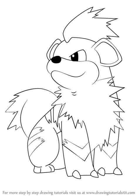 How to Draw Growlithe from Pokemon - DrawingTutorials101.com | Pokemon