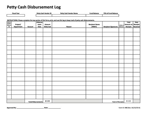 Petty Cash Log Templates Forms Excel Pdf Word Templatelab