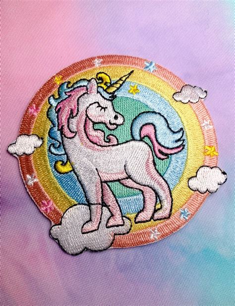 Pastel Unicorn Patch Unicorn Patch Embroidery Projects Patches