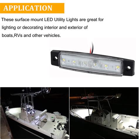 Pseqt Led Boat Interior Lights Marine Courtesy Light Strip Deck Transom