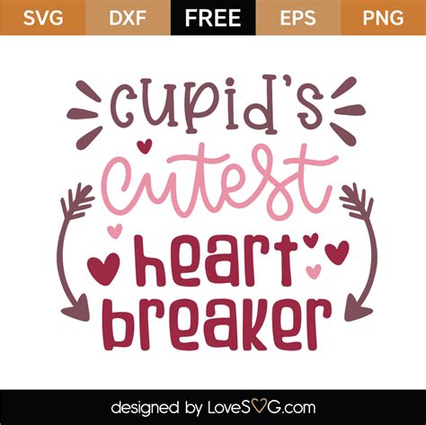 Free Cupids Cutest Heart Breaker Svg Cut File