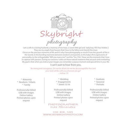 Skybright Photography's Flyer! Cant wait for the print to be out :) Cant wait for 