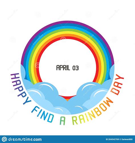 Happy Find A Rainbow Day Vector Illustration Stock Vector
