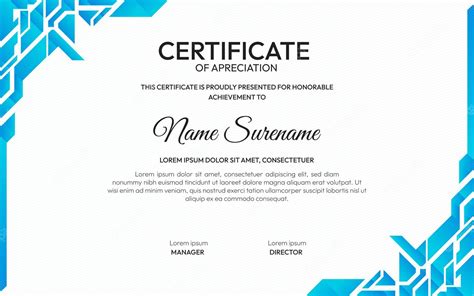 Premium Vector Certificate Of Appreciation Templatetrendy Geometric