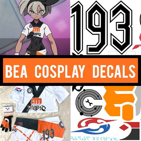 digital cosplay decals bea pokemon sword and shield printable pdf for iron on vinyl diy