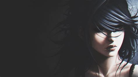 Wallpaper Face Digital Art Model Anime Girls Glasses Black Hair