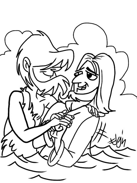 Download this free jesus is baptized coloring page from what's in the bible?. John Baptizing Jesus Cartoon & Coloring Page | Ministry-To ...