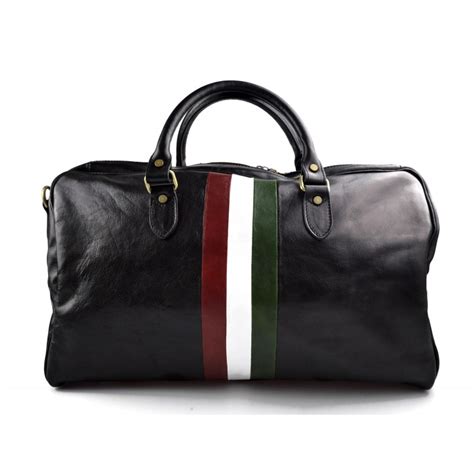Die proportion der italienische flagge beträgt 2:3. Leder reisetasche Italienische Flagge Leder Handgepäck schwarz