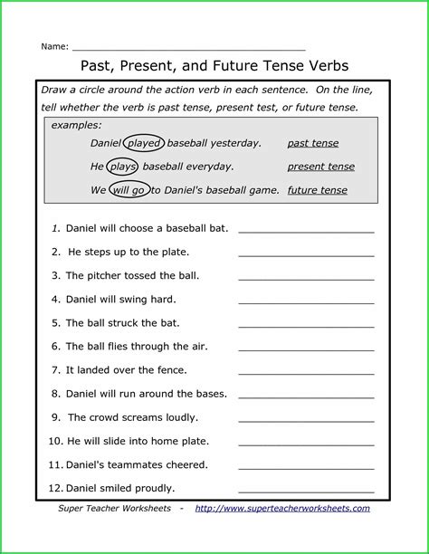 Tenses Worksheets For Grade 5 Online