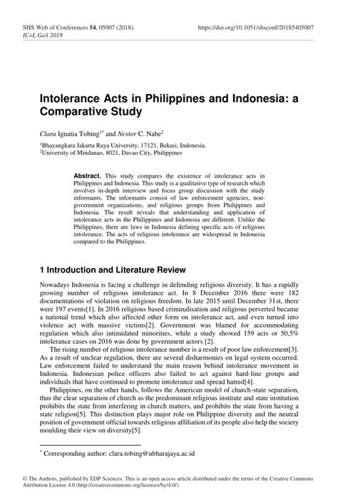 We made this video just for you. (PDF) Intolerance Acts in Philippines and Indonesia: a Comparative Study