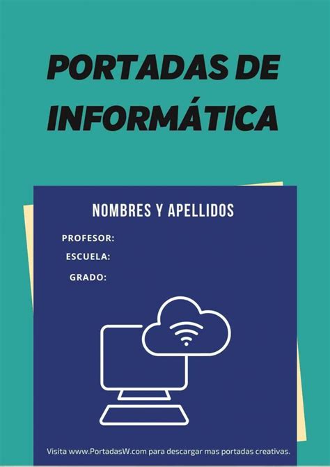 20 Portadas De Informática ⇒ Portadas Para Word ️