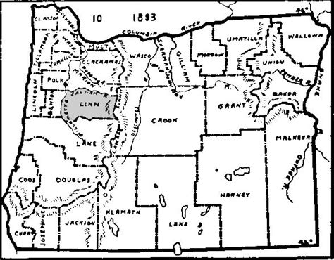 Oregon Counties Map 1893 Linn Genealogical Society
