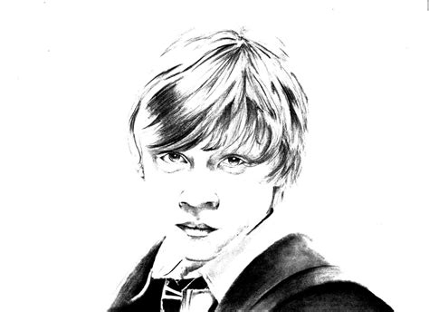 Harry Potter Realistic Ron Weasley Coloring Page Turkau