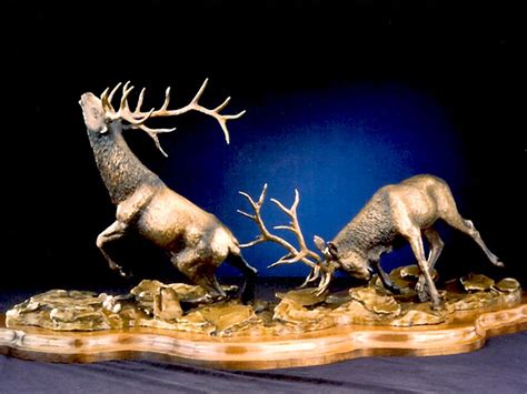 David R Nelson Detailed Small Bronze Wildlife Sculptures
