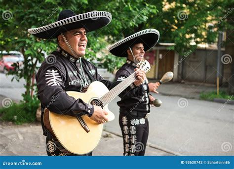 Mexican Musicians In Traditional Costumes Mariachi Stock Photo Image