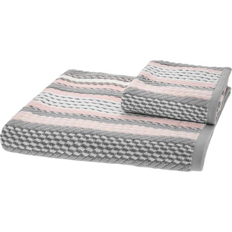Make bath time more pleasurable by stocking up on stripes bath towels, hand towels, and washcloths from zazzle today! "Caro Home" Pink, Grey & White Striped Towels - TK Maxx ...