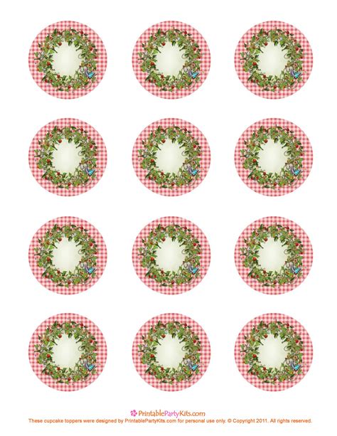 Free printable cupcake toppers in pdf format. Free Printable Strawberry Cupcake Toppers | Party Planning ...