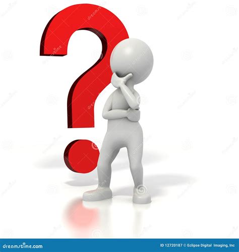 Stickman Question Mark Thinking Royalty Free Stock Photography Image