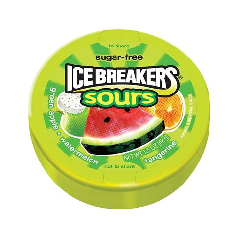 Ice Breakers Sours Sugar Free Mints Watermelon Green Apple
