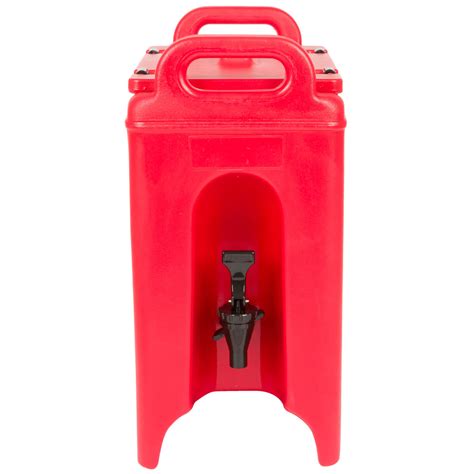 The camtainer is the dedicated beverage and soup server your event deserves, with uncompromising cambro durability. Cambro 250LCD158 Camtainer 2.5 Gallon Hot Red Insulated ...