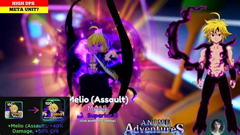 Anime Adventure Meliodas Assault Mode Showcase Meta Unit Youtube