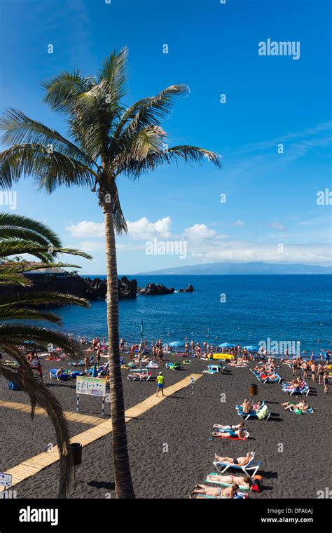 Tenerife Canary Islands Playa De La Arena The Black Lava Sand Beach