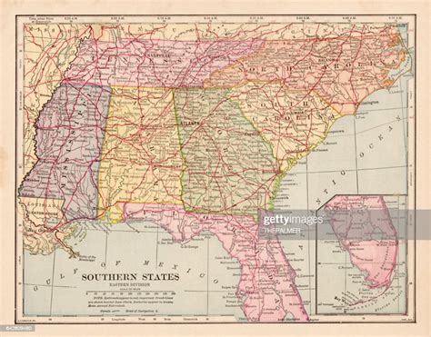Southern States Map 1898 High Res Vector Graphic Getty Images