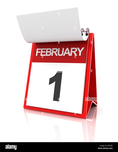 First Of February Calendar 3d Render Stock Photo Alamy