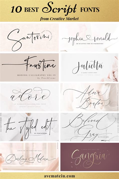 10 Of The Best Script Fonts From Creative Market Ave Mateiu Best