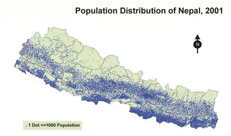 Népal Distribution De La Population 2001 • Carte •