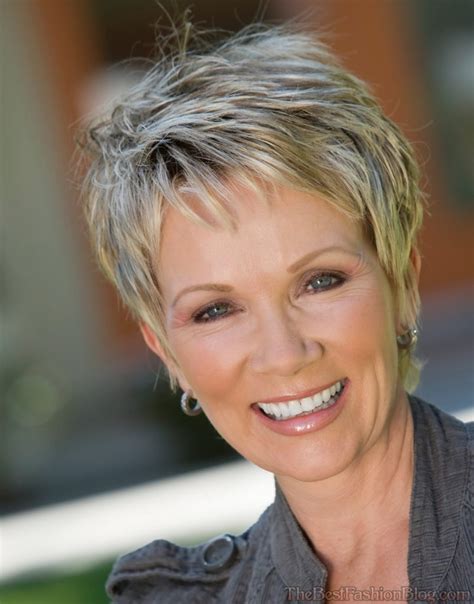 Chocolate brown short hair with side part. 15 Best Hairstyles For Women Over 50 With Fine Hair ...