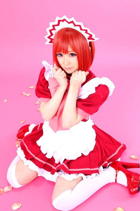 ichigo momomiya zoey hanson from tokyo mew mew mew mew power in her maid outfit maid cosplay