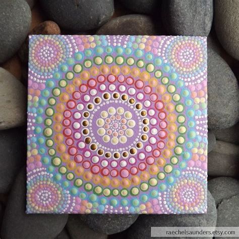 Pastel Rainbow Dot Painting Aboriginal Art By Raechelsaunders Dot Art