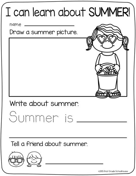 Summer Handwriting Practice Worksheet Sliding Into Summer With A