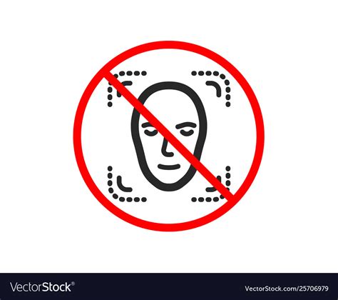 Face Detection Icon Head Recognition Sign Vector Image