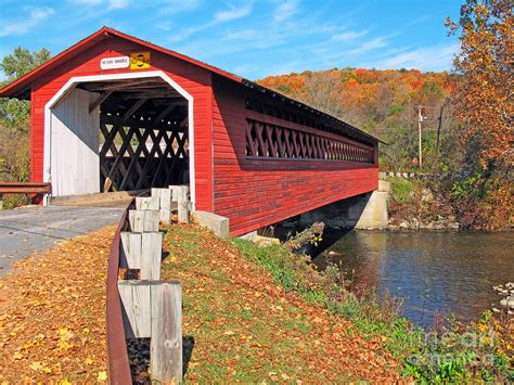 Henry Covered Bridge Near Bennington Vermont 0103 Photograph By Jack