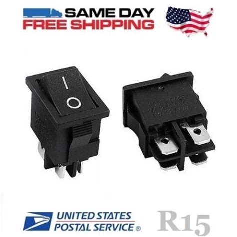 2 X Dpst Double Pole Single Throw 4 Pin On Off 10amp Rocker