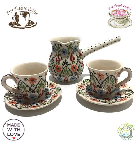 Ceramic Mug Set Coffee Pot Turkish Coffee Espresso Cup Etsy
