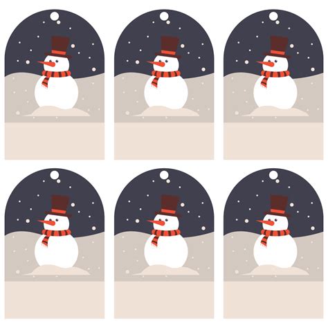 Snowman Gift Tags Printable