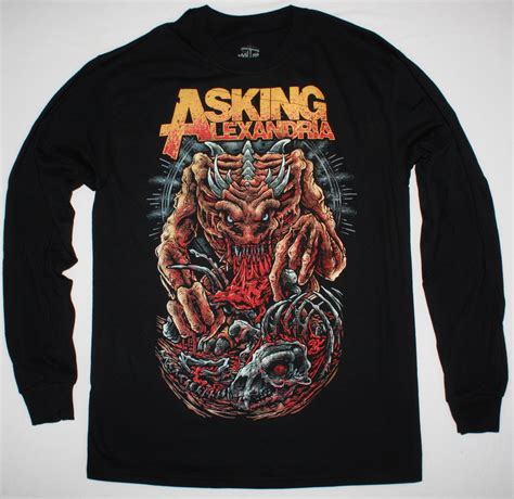 Asking Alexandria Monster Metalcore Emmure New Black Long Sleeve T