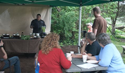 cooking demo at the open house - Ever Green Farm CSA